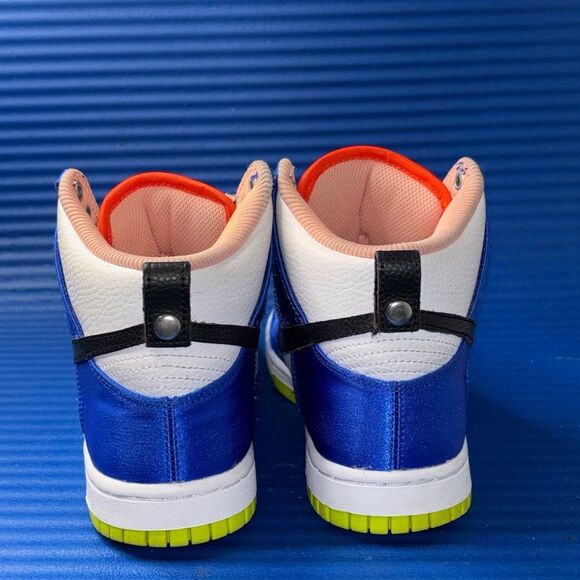 Size 8- Women’s Nike Dunk High Satin RacerBlue/White/Black DV2185-100 - Picture 7 of 8